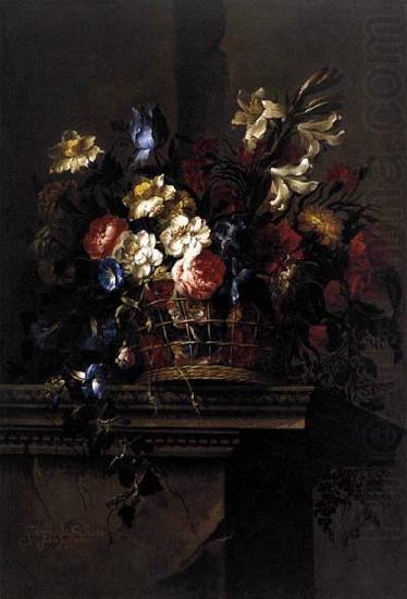 Basket of Flowers on a Plinth, Arellano, Juan de